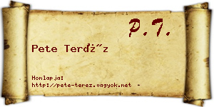Pete Teréz névjegykártya